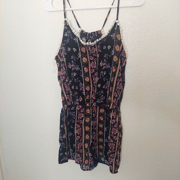 Black Brown Floral Romper - Size Small - Rue 21 - Picture 1 of 7